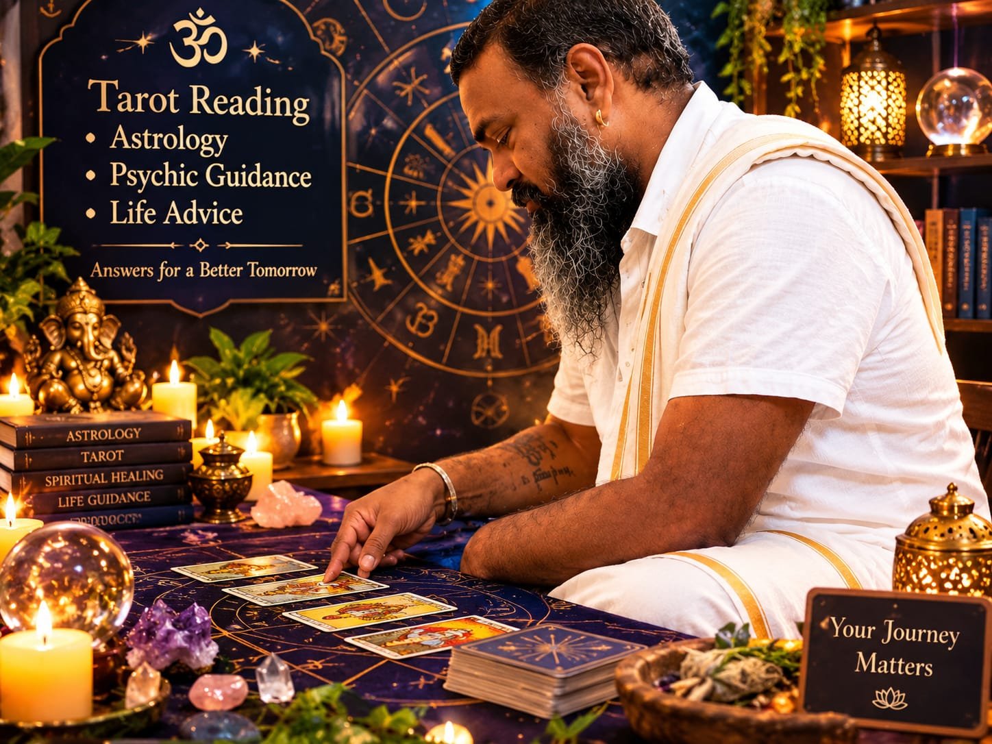 Baba Venky offering personal tarot and astrology guidance